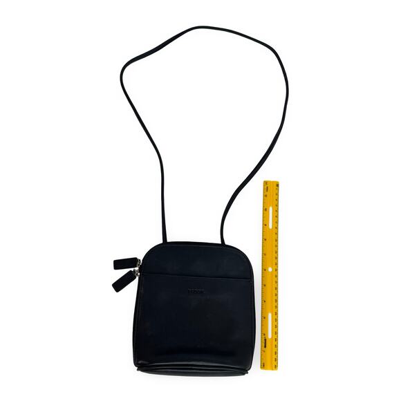 Fossil Black Leather Crossbody Purse – Small Zip Organizer Shoulder Bag - Picture 8 of 16